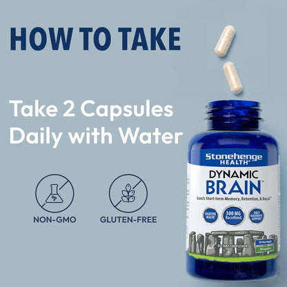 Stonehenge Health Dynamic Brain 300mg BacoMind – 60 Capsules Dietary Supplement