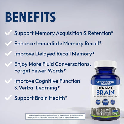 Stonehenge Health Dynamic Brain 300mg BacoMind – 60 Capsules Dietary Supplement